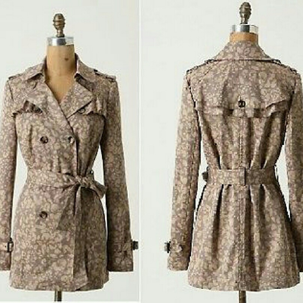 Floral Double-Breasted Women's Coat/Raincoat